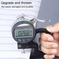 Frosted striped privacy film sticker measured with a digital caliper