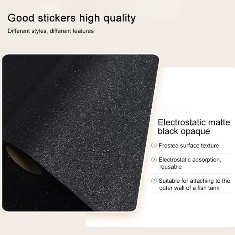 Frosted black aquarium glass film sticker, textured matte opaque finish