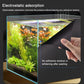 Frosted black aquarium glass film sticker being peeled off without adhesive residue