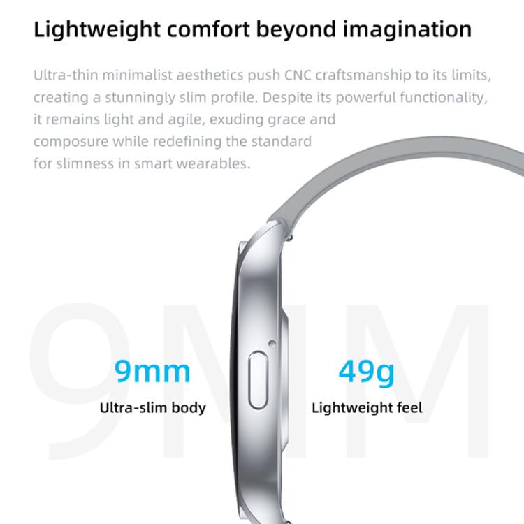 QS80 Pro smartwatch shown from the side, highlighting its slim case