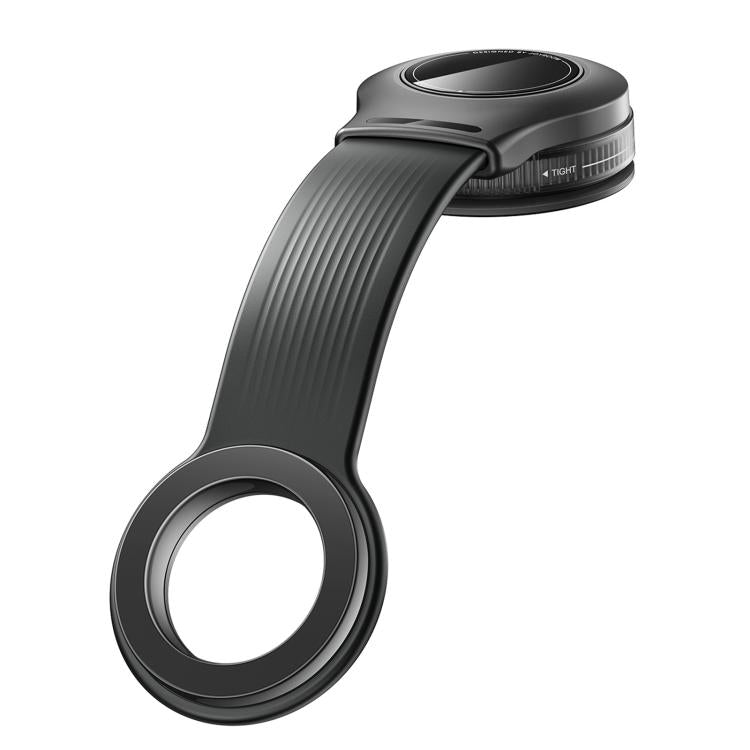Bendable magnetic phone holder with dark suction-cup base and circular mounting ring