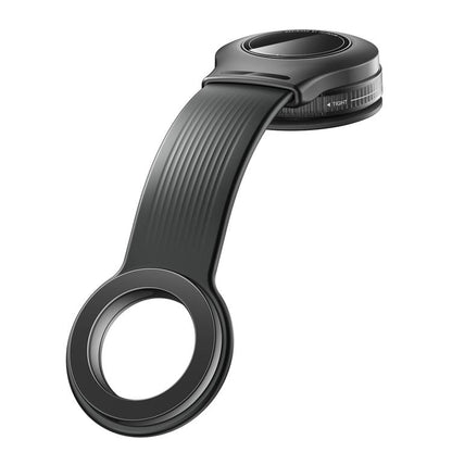Bendable magnetic phone holder with dark suction-cup base and circular mounting ring