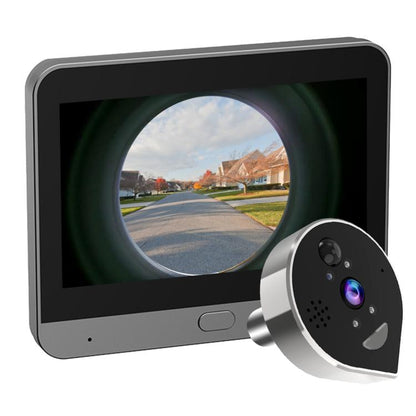 WiFi video doorbell with 4.3-inch HD screen and panoramic peephole camera