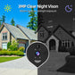 Outdoor panoramic video doorbell camera with wide-angle lens in dark housing
