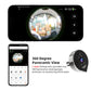Panoramic Wi-Fi video doorbell peephole camera with app on smartphone