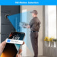 Panoramic doorbell camera with PIR motion alert notification on smartphone