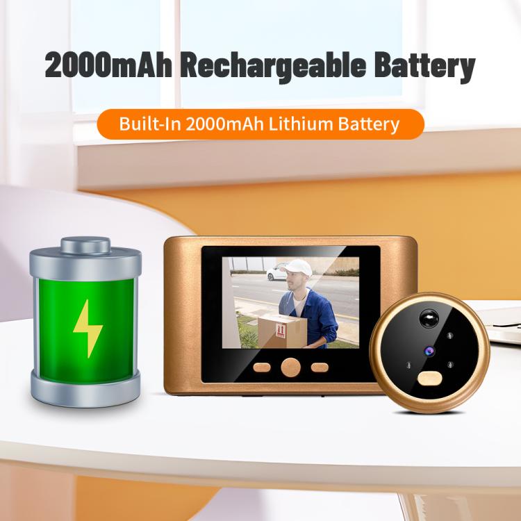 Rechargeable battery electronic door peephole kit with display monitor and camera lens