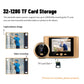 Electronic door peephole viewer with TF card storage slot and video monitor screen