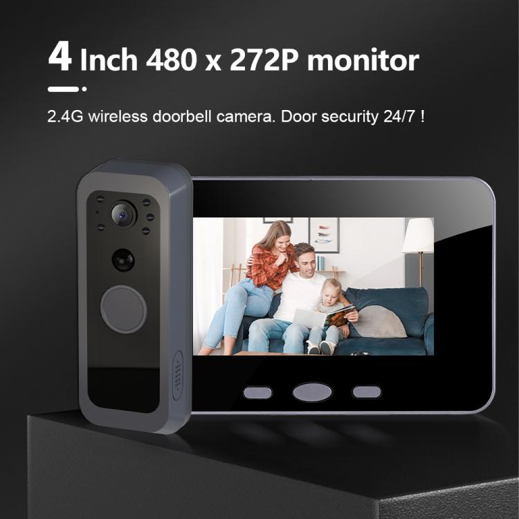 RH-TPD10-W 4 inch IPS Screen Tuya Smart Two-Way Audio Intercom WiFi Video Doorbell