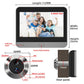 Smart video doorbell monitor dimensions diagram with speaker and home/reset button