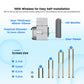 Diagram of smart doorbell installation measurements with door viewer and screws