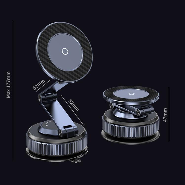 Rotating car magnetic phone holder, carbon-fiber round pad with metal stand