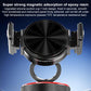 360° car phone holder with suction base and magnetic clamp arms, black circular mount