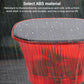 Rain-covered red translucent solar animal repellent with black base and solar panel