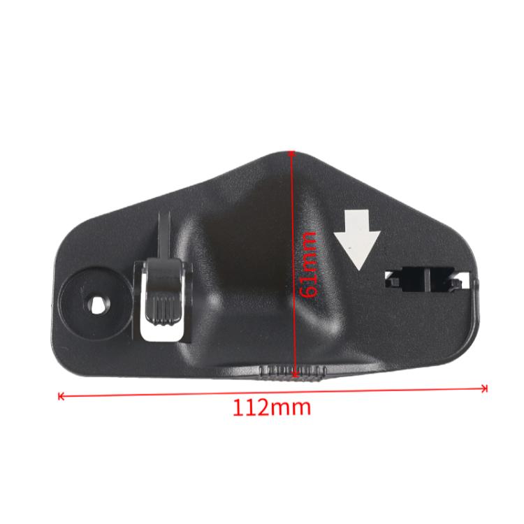 Black hood support rod clip, 112mm long; 6mm measurement shown at center