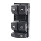 Power window control switch with four rocker buttons on gray housing, side view