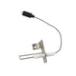 Water heater igniter electrode assembly with white insulator, metal mounting plates, black wire