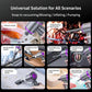 Cordless vacuum cleaner with multiple detachable nozzles for vacuuming, blowing, and inflating
