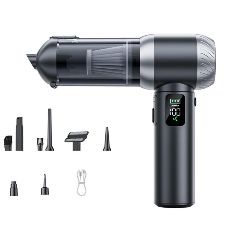 SUITU Handheld Blow Suction Combo LED Display Brushless Vacuum Cleaner, One Touch Dustbin Emptying, Long Dust Collection Bin