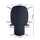 Dark car cover with size diagram, hook straps, and orange attachment tabs on front section