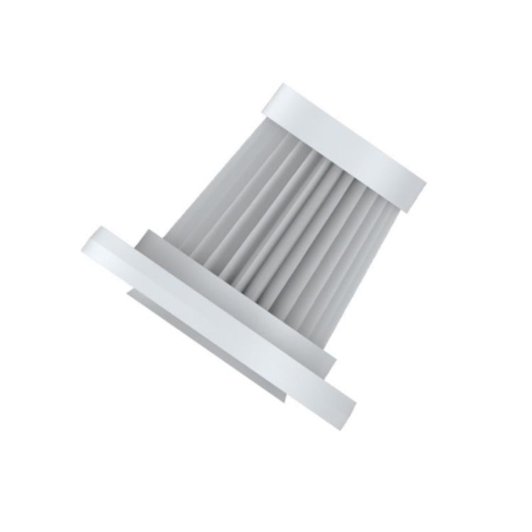 Pleated white dust filter element with rectangular mounting frame