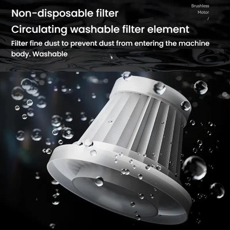 Dust filter cartridge with pleated element and visible water droplets