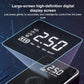 Close-up of digital car air pump display showing pressure reading and icons, black