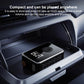 Compact digital car air pump with LED pressure readout and side vent grille, black