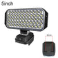 5-inch rectangular LED emergency work light with black mounting base and multi-lens array