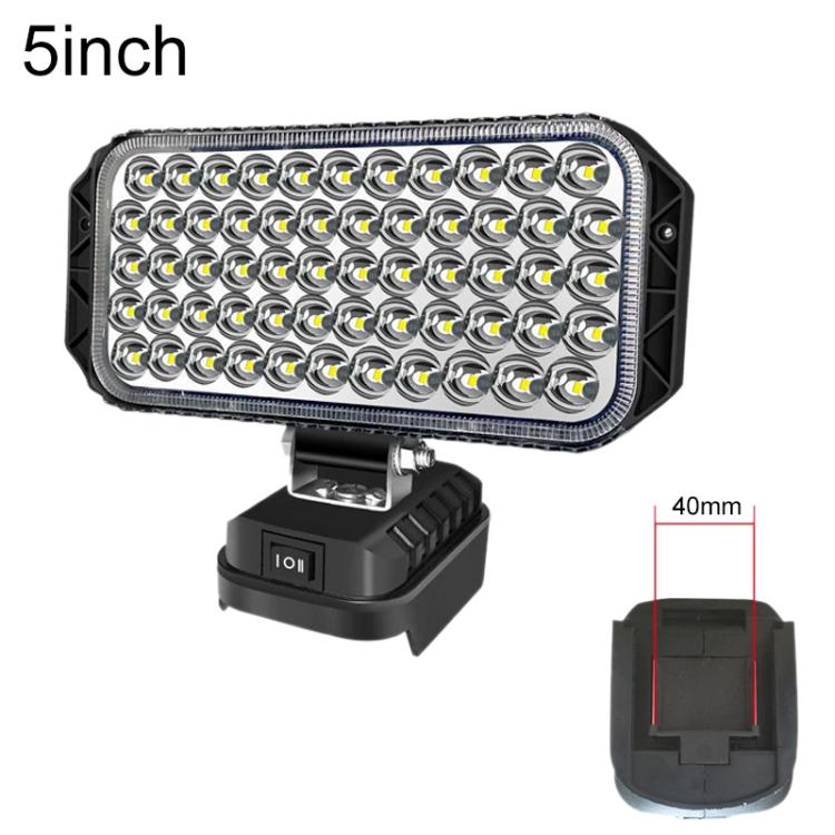 5-inch rectangular LED emergency work light with black mounting base and multi-lens array