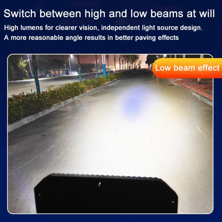 Rectangular work light top showing low-beam LEDs with black housing partially visible
