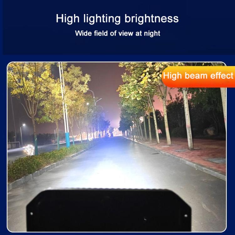 Rectangular work light top showing high-beam LEDs with black housing partially visible