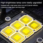 Dual LED emergency work light with four yellow LED chips on dark base