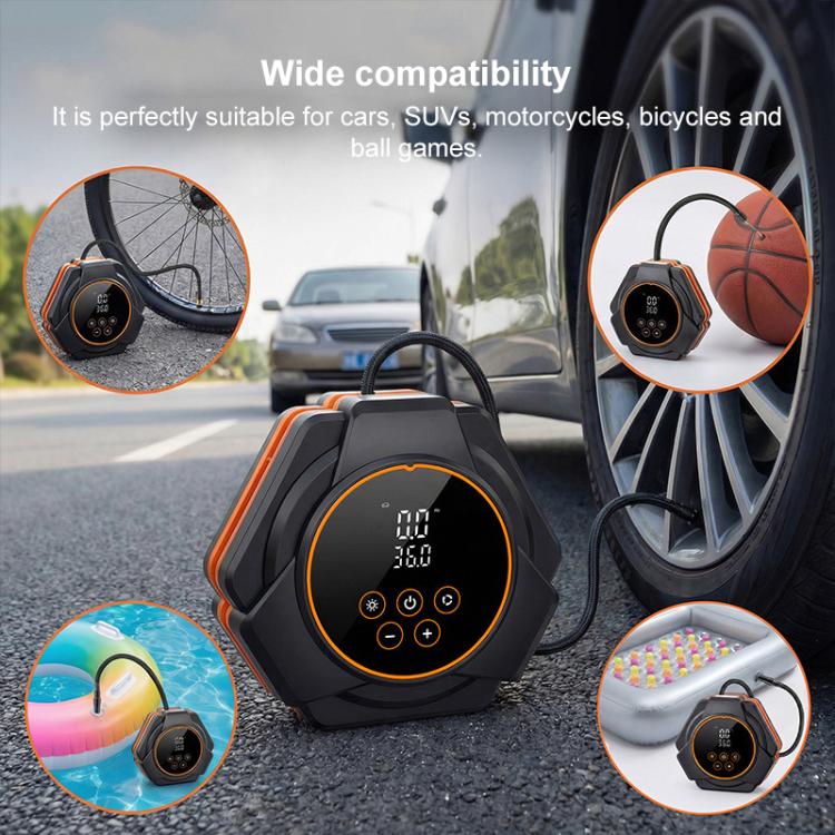 SUITU Car Triangular Air Pump Electric Air Tire Inflator, Button Version, Touch Screen Version