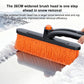 Wide 26 cm orange bristle brush head with black handle for snow removal
