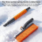 Detachable snow brush and ice-breaking shovel with spring-buckle connections
