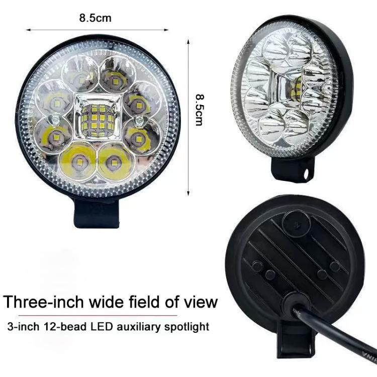 DC12-80V 3 inch Round Motorcycle High-intensity Ultra-bright LED Spotlight
