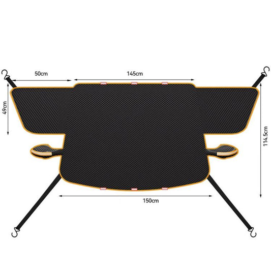 SUITU ST-3960 Universal Car Oxford Fabric Snow and Sun Protection Magnetic Front Windshield Half Cover, ST-3960 (Black Orange), ST-3960 (Black Green)