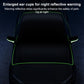 Black car windshield half cover with green outline and reflective strips