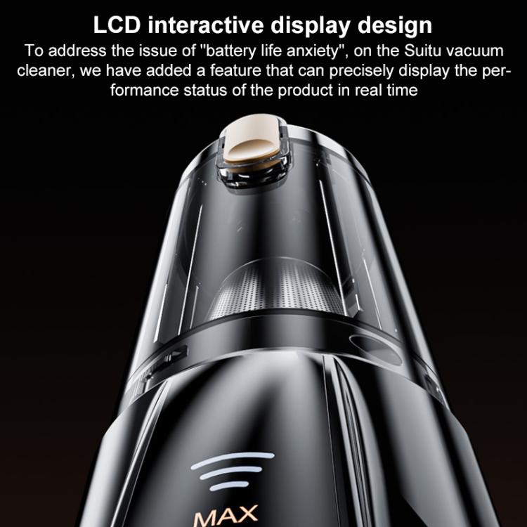 Handheld vacuum cleaner top with circular control area and MAX airflow indicator