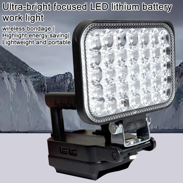 Square LED emergency work light with black base and bright multi-LED panel