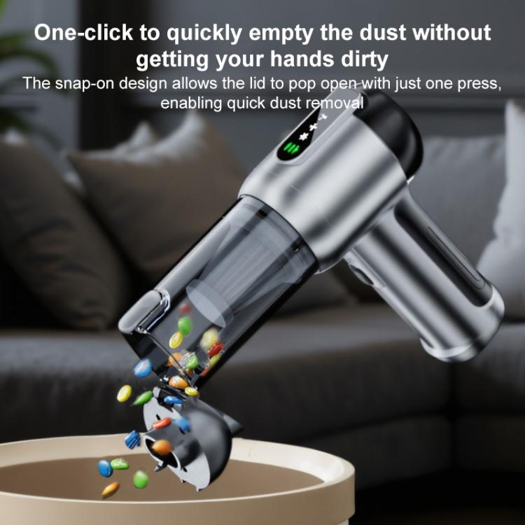 SUITU handheld vacuum cleaner with clear dust cup releasing debris