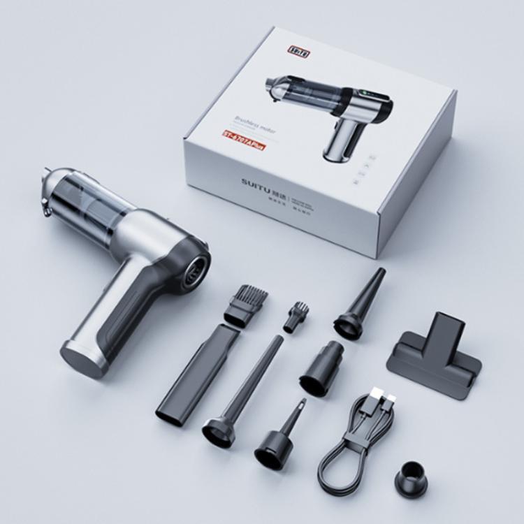 SUITU portable car vacuum cleaner kit with box and multiple nozzle attachments