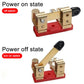 Negative battery disconnect switch with knife blade in on/off positions, red base