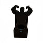 Black acrylic wine rack stand shaped like a woman holding a bottle