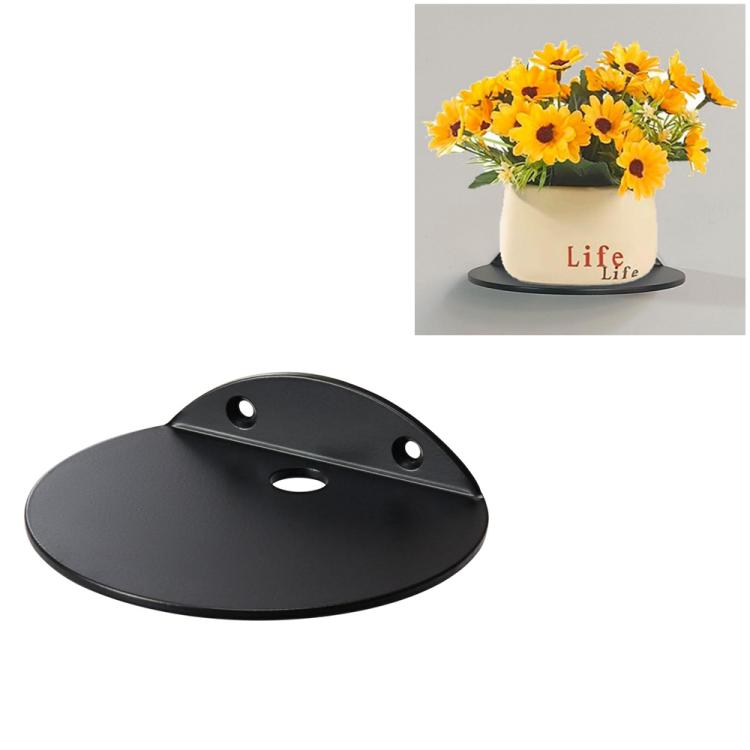 Wall-mounted acrylic storage rack, black semicircle dish with mounting holes