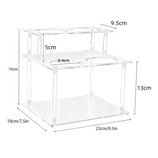 Double Layered Clear Acrylic Coffee Syrup Storage Rack Desktop Bar Counter Wine Display Stand