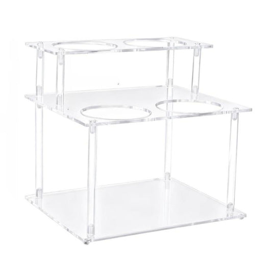 Double Layered Clear Acrylic Coffee Syrup Storage Rack Desktop Bar Counter Wine Display Stand