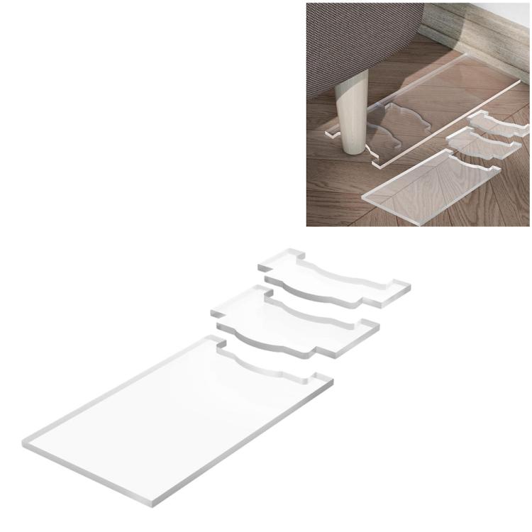Clear acrylic anti-slip furniture spacer set with curved wall gaskets