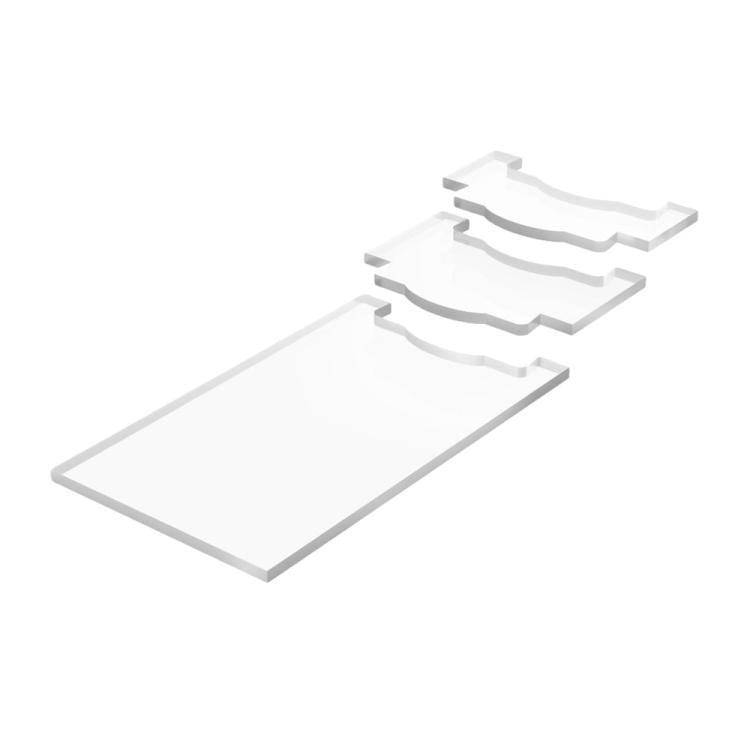 Clear acrylic wall spacer gasket set with curved ridged pads